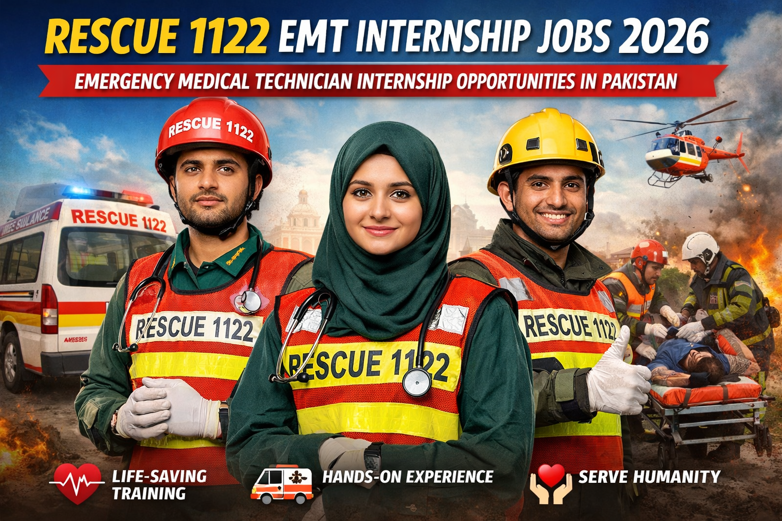 Rescue 1122 EMT Internship Jobs 2026 | Emergency Medical Technician Internship Opportunities in Pakistan