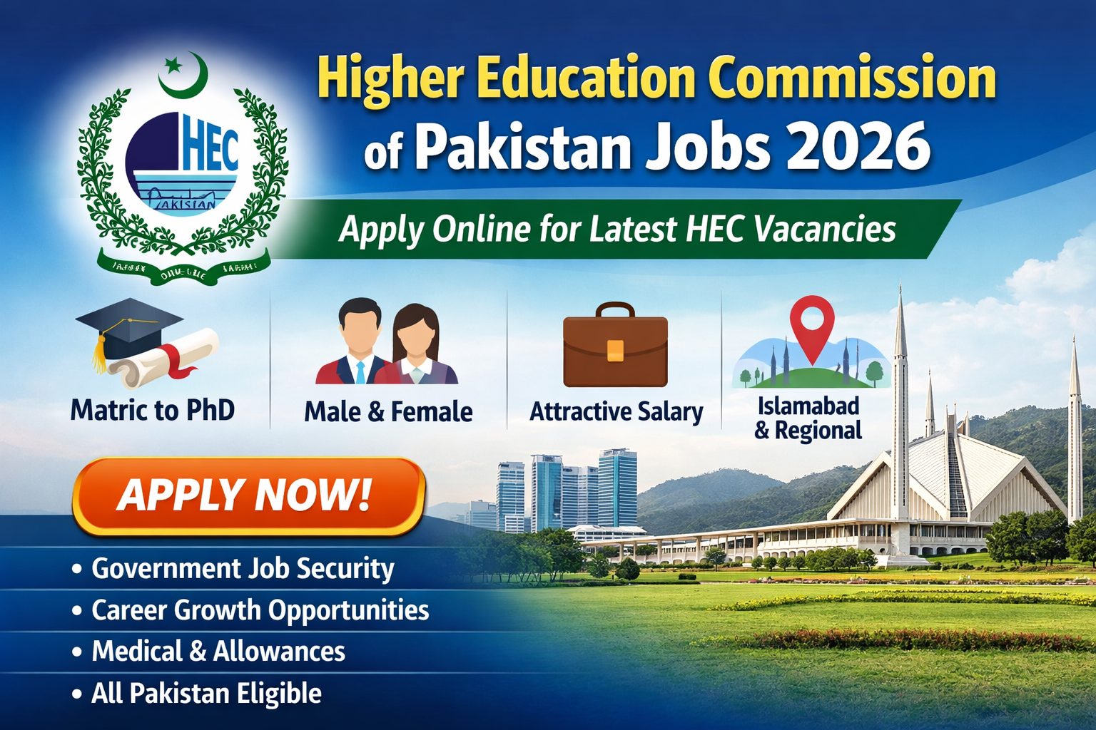 Higher Education Commission of Pakistan Jobs 2026